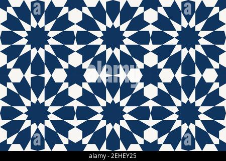 Motif géométrique sans couture islamique pour la décoration carte de vœux ou intérieur basé sur une rosette traditionnelle à dix plis. Illustration vectorielle. Illustration de Vecteur