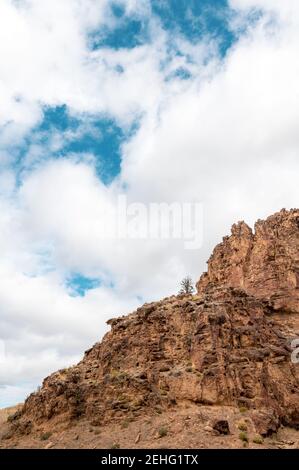 Leslie Gulch Paysage avec nuages Banque D'Images