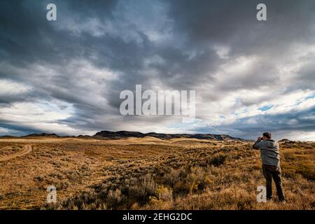 Leslie Gulch Paysage avec nuages Banque D'Images