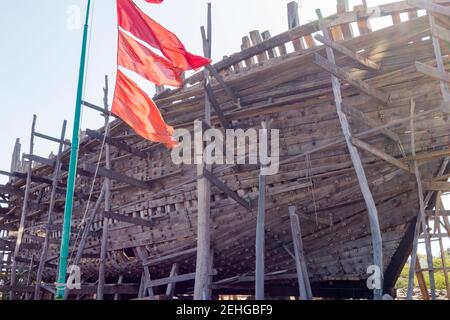 Chantier de construction navale à Mandvi Banque D'Images