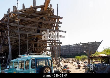 Chantier de construction navale à Mandvi Banque D'Images