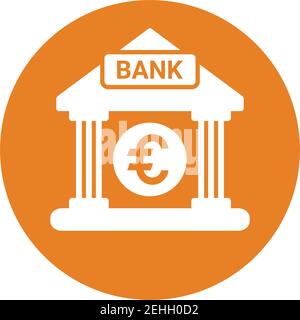 Icône de la banque européenne. Idéal pour la conception et le développement de sites Web, de fichiers imprimés et de présentations, d'images de stock, de supports promotionnels, d'Illus Illustration de Vecteur