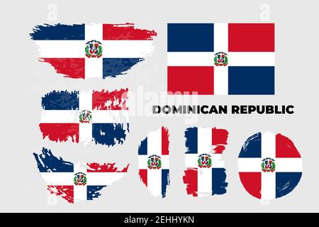 Jour de l'indépendance du pays de la République dominicaine. Drapeau abstrait en forme Illustration de Vecteur