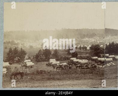 Vue panoramique sur le stationnement des gens de l'Armée de Cumberland à Potomac Atterrissage sur Pamunkey River, Va., Mai 1862 Banque D'Images