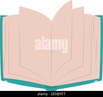 livre ouvert affichant les pages sur fond blanc, style plat, illustration vectorielle Illustration de Vecteur