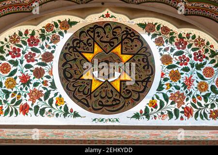 Mosquée Jamia, Bhong, district de Rahim Yar Khan, Punjab, Pakistan Banque D'Images