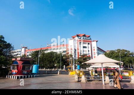 Ehzilagam, Tamil Nadu Bureau du gouvernement du ministère public de la protection sociale situé sur la plage de Chennai Marina Banque D'Images