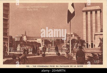 Paris-Expo-1937-carte postale-10. Banque D'Images