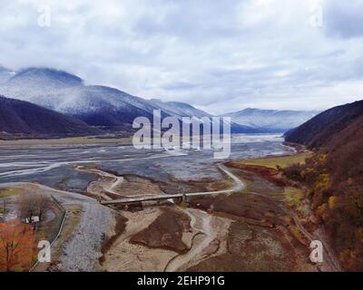 Voyage nature panorama avec des canaux de rivière secs Banque D'Images