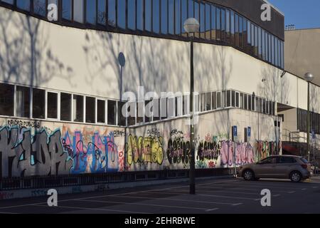 Construction de la Faculté des mines, de géologie et de génie pétrolier à Zagreb, Croatie Banque D'Images