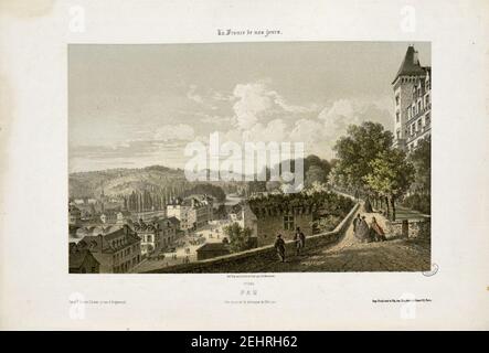 Pau - vue levier de la terrasse du Château - Fonds Anprincier - B315556101 A MERCEREAU 7 041. Banque D'Images