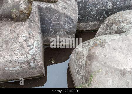 Canal de Handcut, Cumbe Mayo, ou 'Narrow River' à Cajamarca Quechua, site archéologique, Cajamarca, Pérou Banque D'Images