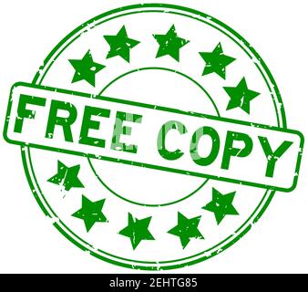 Grunge vert texte libre mot avec étoile icône en caoutchouc rond cachet sur fond blanc Illustration de Vecteur