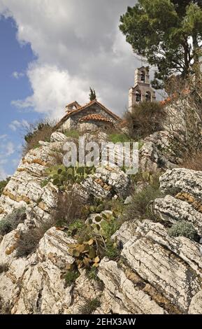 Eglise Saint Stephen dans Sveti Stefan. Monténégro Banque D'Images