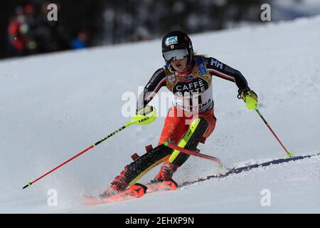 20 février 2021; Cortina d'Ampezzo, Italie; FIS Alpine World ski Championships, Women's Slalom Banque D'Images