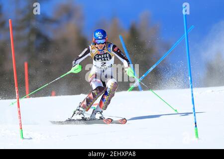 20 février 2021 ; Cortina d'Ampezzo, Italie ; FIS Alpine World ski Championships, Women's Slalom Petra Vlhova (SVK) Banque D'Images