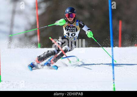 20 février 2021 ; Cortina d'Ampezzo, Italie ; FIS Alpine World ski Championships, Women's Slalom ; Piera HUDSON (NZL) Banque D'Images