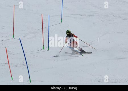 20 février 2021 ; Cortina d'Ampezzo, Italie ; FIS Alpine World ski Championships, Women's Slalom Katharina Liensberger (AUT) Banque D'Images