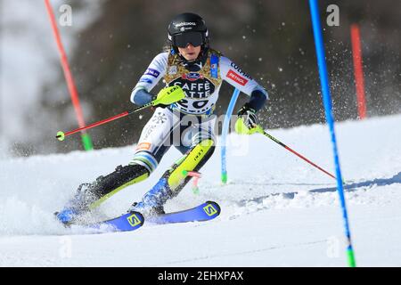 20 février 2021 ; Cortina d'Ampezzo, Italie ; FIS Alpine World ski Championships, Women's Slalom ; Ana Bucik (Slo) Banque D'Images