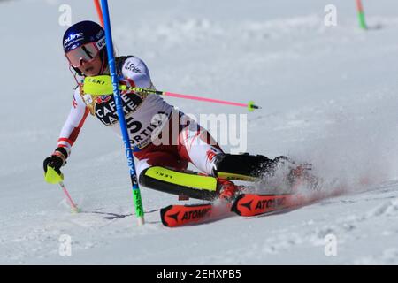 20 février 2021; Cortina d'Ampezzo, Italie; FIS Alpine World ski Championships, Women's Slalom; Chiara Mair Banque D'Images