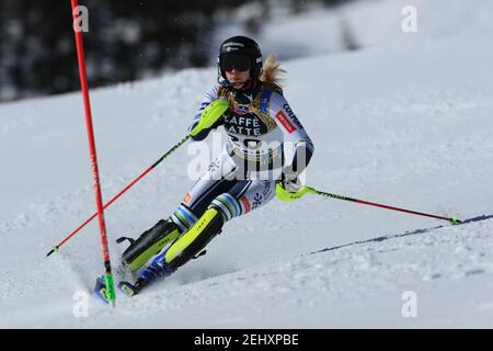 20 février 2021 ; Cortina d'Ampezzo, Italie ; FIS Alpine World ski Championships, Women's Slalom Ana Bucik (SLO) Banque D'Images