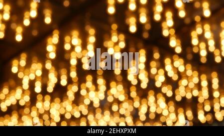 Lampes électriques anciennes et fashiées défocacées qui illuminent la nuit. Résumé gros plan de flou rétro casino décoration chatoyante, Las Vegas Etats-Unis. Allumé vi Banque D'Images