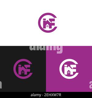 Lettrage rond simple Typographie logo IAF illustration vectorielle Illustration de Vecteur