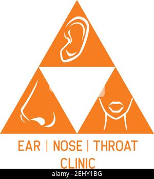 Logo de l'oreille nez gorge (ENT) pour otolaryngologistes concept clinique. Illustration vectorielle Illustration de Vecteur