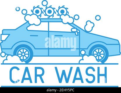 logo de service de lavage de voiture, illustration vectorielle Illustration de Vecteur