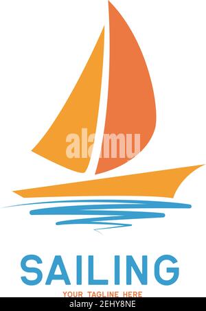 logo voile sur fond blanc, illustration vectorielle Illustration de Vecteur