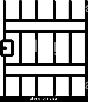 Icône de la porte de prison. Contour de la prison porte vecteur icône pour la conception de Web isolé sur fond blanc Illustration de Vecteur