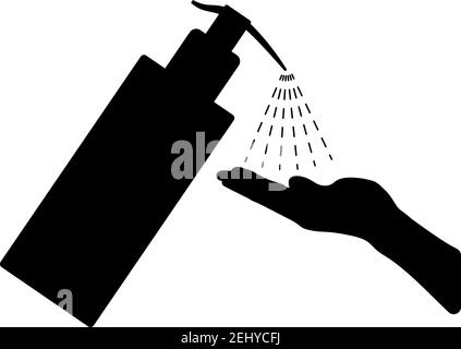 Icône distributeur de savon liquide. Motif de glyphe noir. Illustration vectorielle. Illustration de Vecteur