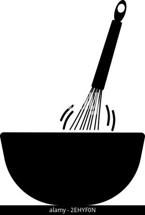 Mélange de la corolle dans l'icône du bol. Motif de glyphe noir. Illustration vectorielle. Illustration de Vecteur