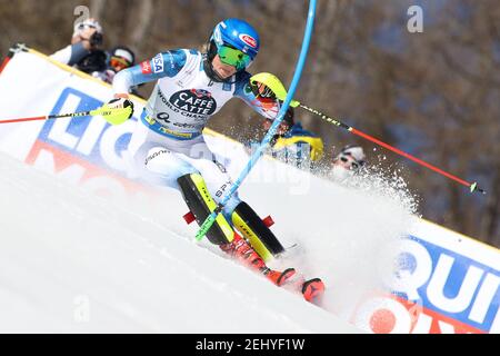 Cortina (BL, Italie. 20 février 2021. Cortina (BL), Italie, Druscie, 20 février 2021, Mikaela Shiffer (Etats-Unis) lors des Championnats du monde DE SKI alpin 2021 FIS - Slalom - femmes - course de ski alpin crédit: Luca Tedeschi/LPS/ZUMA Wire/Alay Live News Banque D'Images