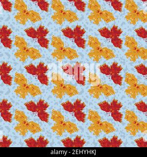 motif vectoriel sans couture pour papillons jaunes et rouges Illustration de Vecteur