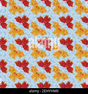 motif vectoriel sans couture pour papillons jaunes et rouges Illustration de Vecteur