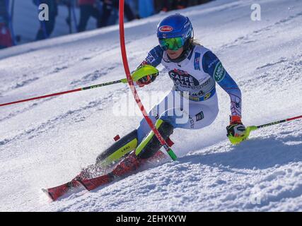 2/20/2021 - SHIFFRIN Mikaela (USA) Bronz Medal in 2021 FIS Alpine World SKI Championships - Slalom - femmes, course de ski alpin à Cortina (BL), Italie, février 20 2021 (photo par IPA/Sipa USA) Banque D'Images