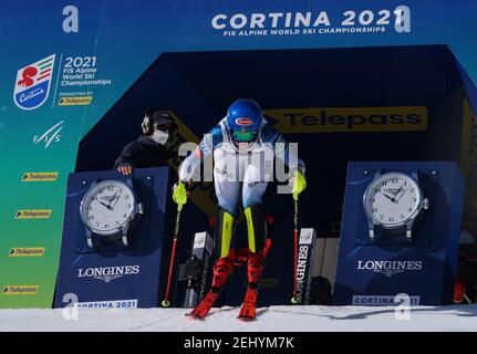 2/20/2021 - SHIFFRIN Mikaela (USA) Bronz Medal in 2021 FIS Alpine World SKI Championships - Slalom - femmes, course de ski alpin à Cortina (BL), Italie, février 20 2021 (photo par IPA/Sipa USA) Banque D'Images