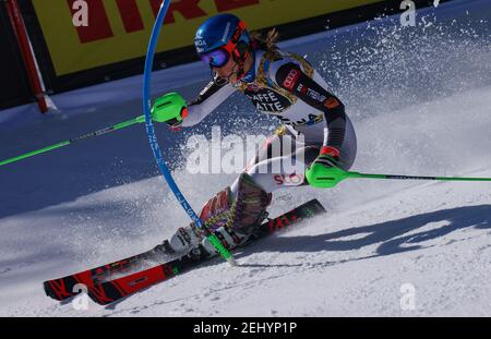 Druscie, Cortina (BL), Italie. 20 février 2021. VLHOVA Petra (SVK) Médaille d'argent lors des Championnats du monde DE SKI alpin 2021 FIS - Slalom - femmes, course de ski alpin - photo Sergio Bisi/LM crédit: LiveMedia/Alay Live News Banque D'Images