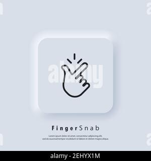 Pression des doigts. Icône d'aimantation des doigts. Icône facile. Signe de la ligne de pression du doigt. Vecteur. Icône IU. Bouton Web blanc de l'interface utilisateur Neumorphic UI UX. Illustration de Vecteur