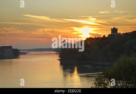 Narew river à Modlin. Nowy Dwor Mazowiecki. Pologne Banque D'Images