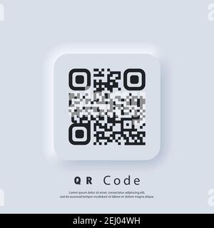 Scanner QR. Code QR pour smartphone. L'inscription me numérise avec l'icône du smartphone. Pour le concept de paiement numérique. Vecteur EPS 10. Interface utilisateur Neumorphic UX Illustration de Vecteur