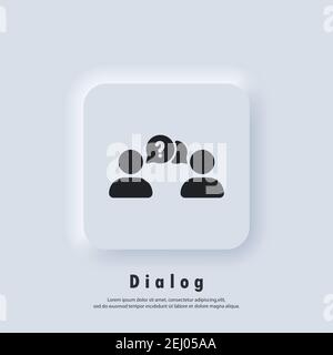 Icône de discussion. Icône de boîte de dialogue. FAQ sur l'icône de demande Icône personnes en conversation. Aidez les gens, le point d'interrogation et la bulle. Parler de personnes. Vecteur. Interface utilisateur Neumorphic UX Illustration de Vecteur