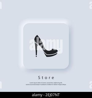 Logo du magasin. Logo de la boutique en ligne. Icône shopping. Magasin de mode. Vecteur. Icône IU. Bouton Web blanc de l'interface utilisateur Neumorphic UI UX. Illustration de Vecteur