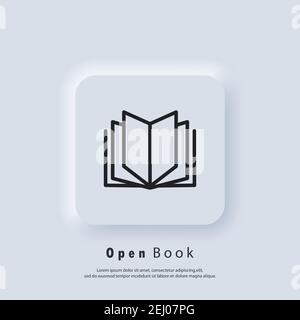Icône Livre. Logo du livre. Livre ouvert. Icône de ligne de lecture. Logo de la librairie. Panneau Bibliothèque. Symbole d'éducation ou d'éducation. Vecteur. Icône IU. Interface utilisateur Neumorphic UX W Illustration de Vecteur