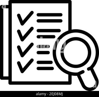 Icône de la liste de vérification agrandie. Aperçu de la liste de contrôle agrandissement icône de vecteur pour la conception Web isolée sur fond blanc Illustration de Vecteur