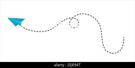 Papier avion bleu route en ligne vecteur de concept d'éducation Illustration de Vecteur