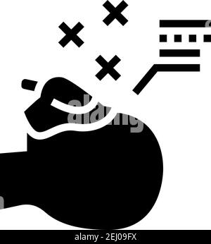 illustration du vecteur de l'icône du glyphe du patient endormi sous anesthésie Illustration de Vecteur