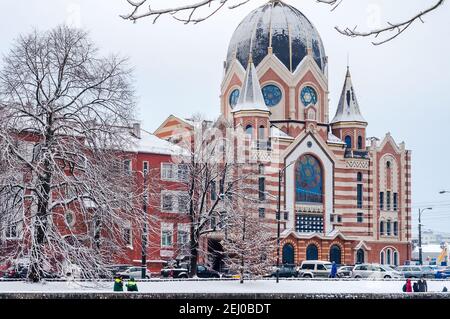 Kaliningrad, Russie, 29 janvier 2021. La nouvelle synagogue libérale. Maison de prière pour la communauté juive de Kaliningrad. Auteur Cremer Wolffenstein. Banque D'Images