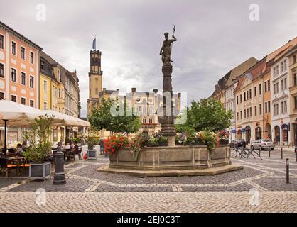 Place du marché à Zittau. Allemagne Banque D'Images